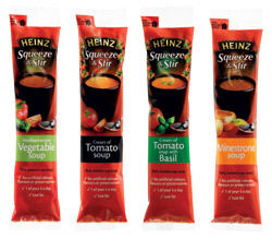 Made from concentrated purée, each Heinz Squeeze & Stir recipe contains one of consumers’ ‘five a day’